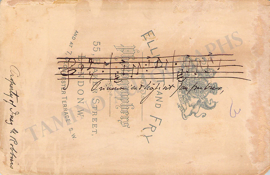 Grieg, Edvard - Signed Photograph & Music Quote - Image 2