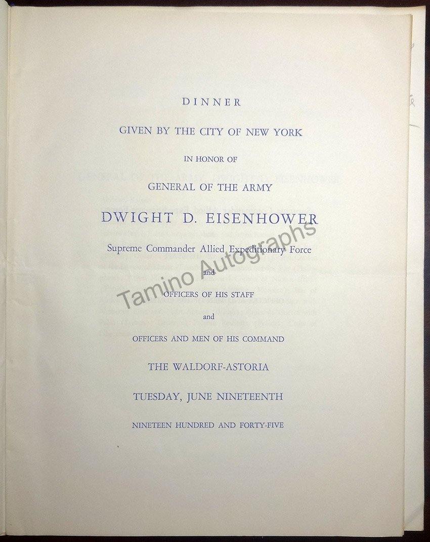 Eisenhower, Dwight - Signed Program for a Dinner in his Honor 1945 - Image 4