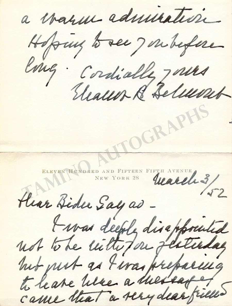 Belmont, Eleanor - Set of 2 Autograph Letters Signed - Image 4