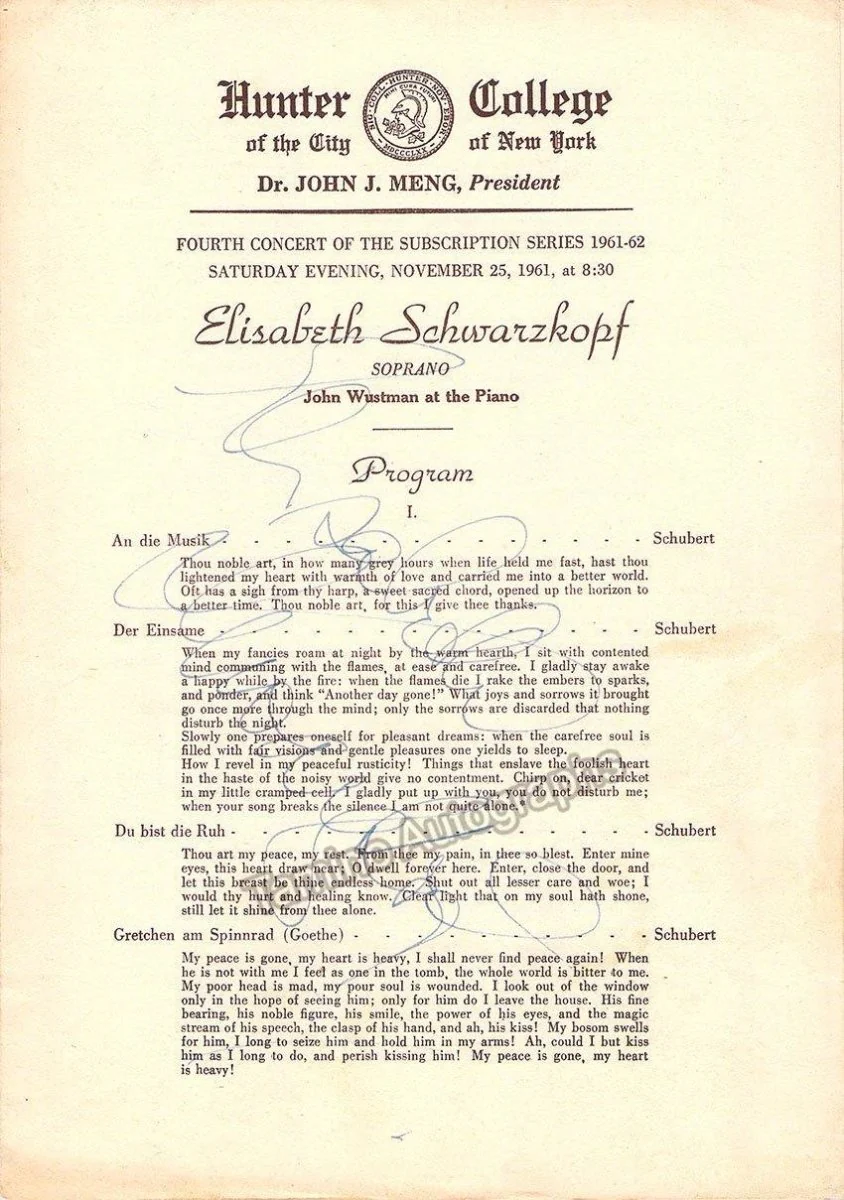 Schwarzkopf, Elisabeth - Signed Programs (Various Options) - Image 15