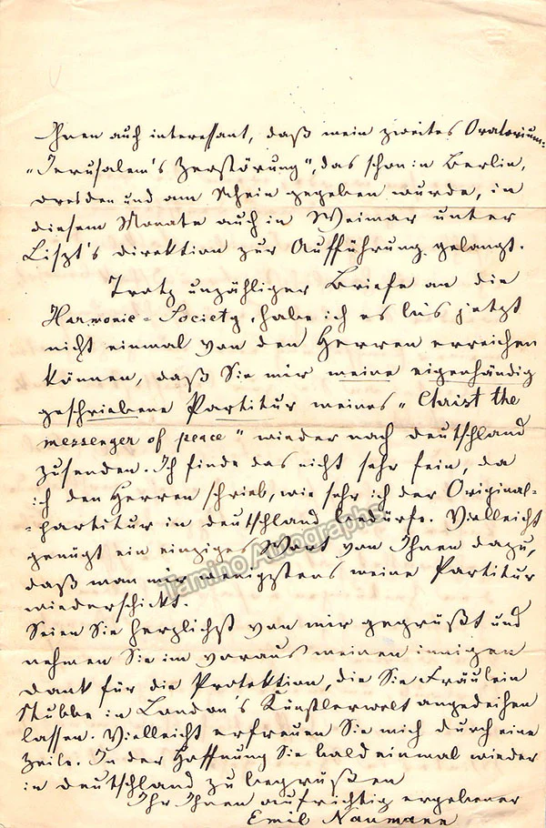 Naumann, Emil - Autograph Letter Signed 1857 - Image 4