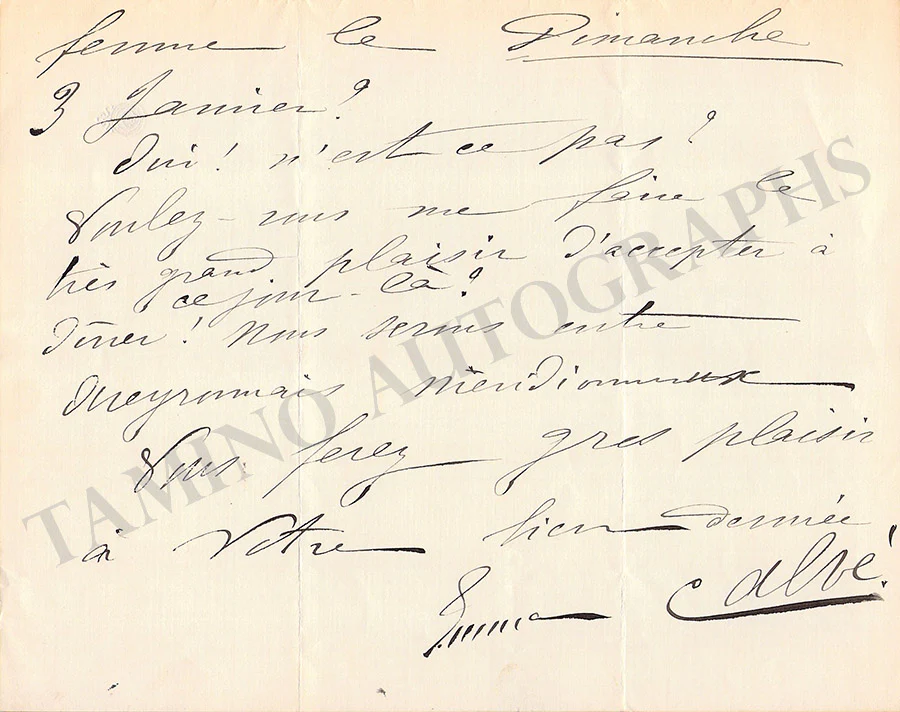 Calve, Emma - Autograph Manuscripts (Various Options) - Image 5