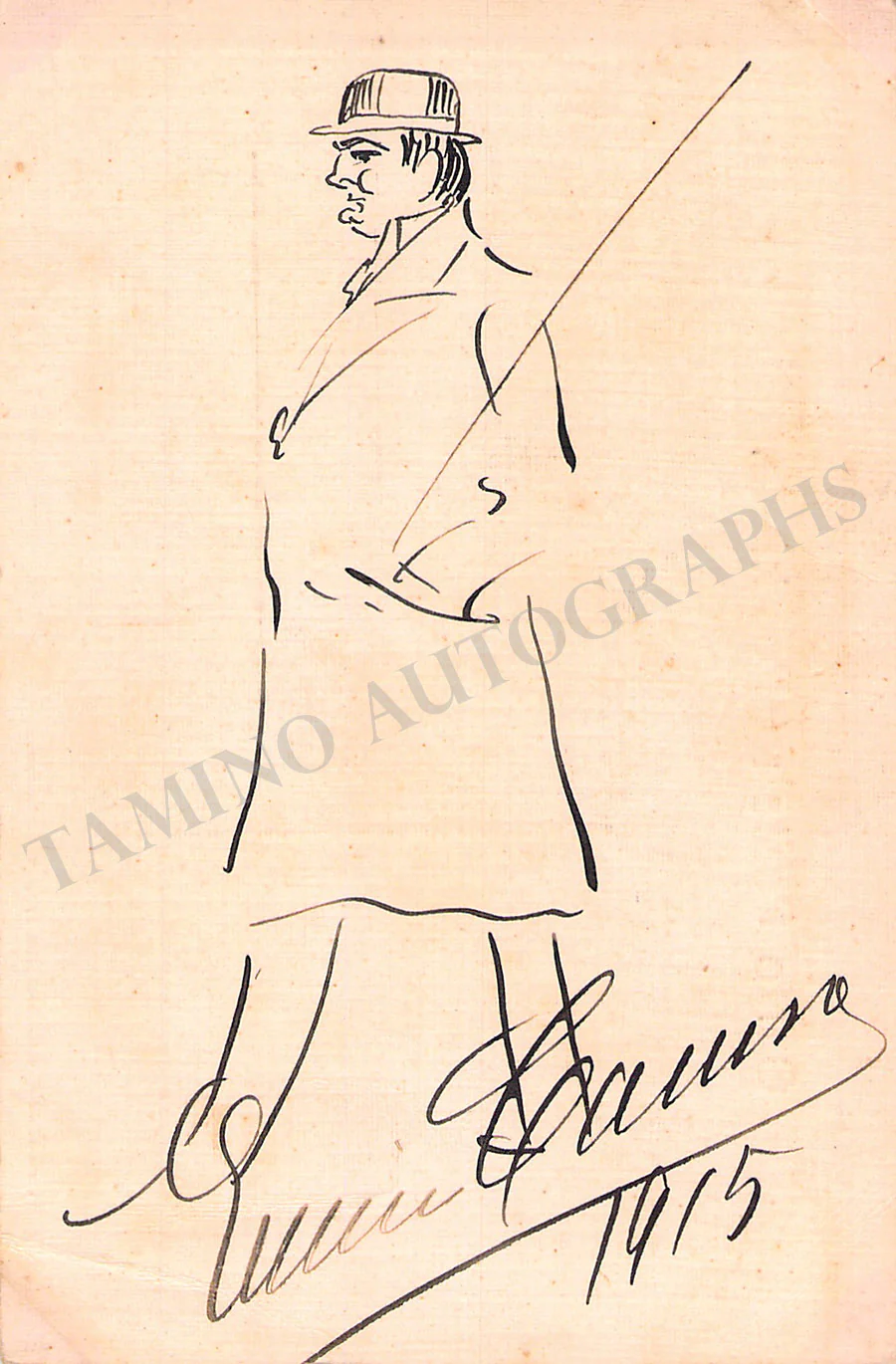 Caruso, Enrico - Signed Caricature 1915