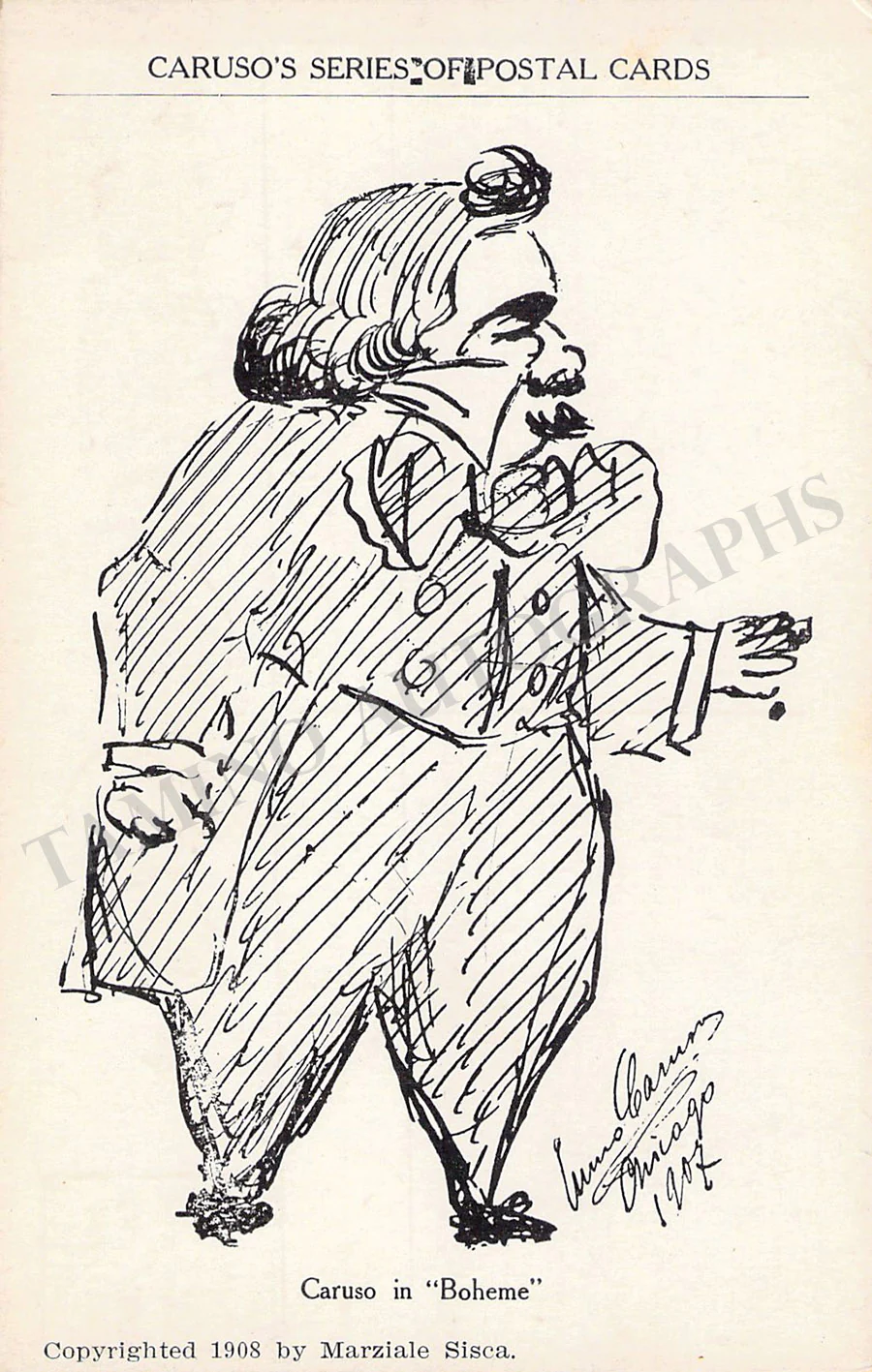 Caruso, Enrico - Collection of 10 Postcards with his Caricatures - Image 6