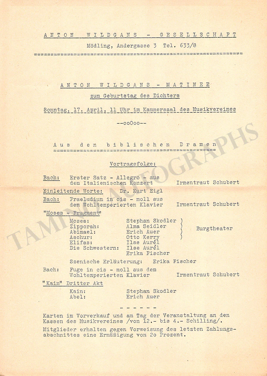 Mainardi, Enrico - Set of 6 Concert Programs Vienna 1949-1959 - Image 10