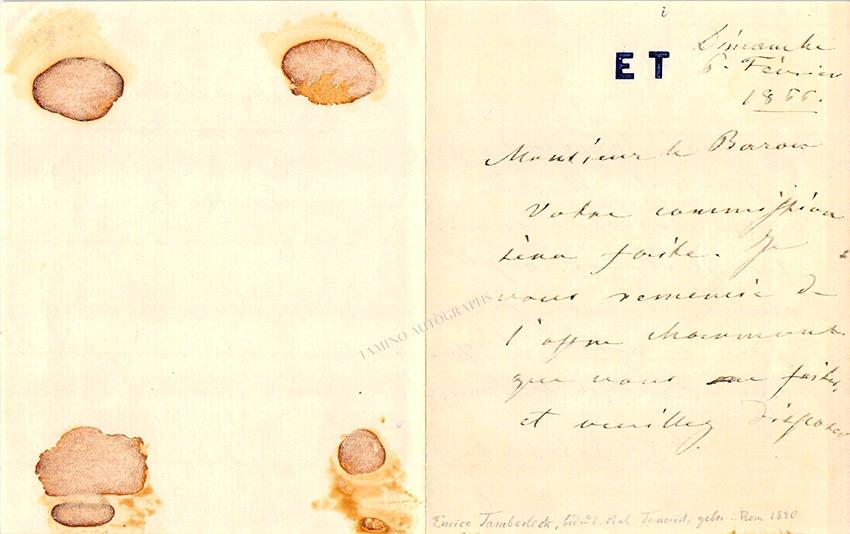 Tamberlik, Enrico - Autograph Manuscripts (Various Options) - Image 3