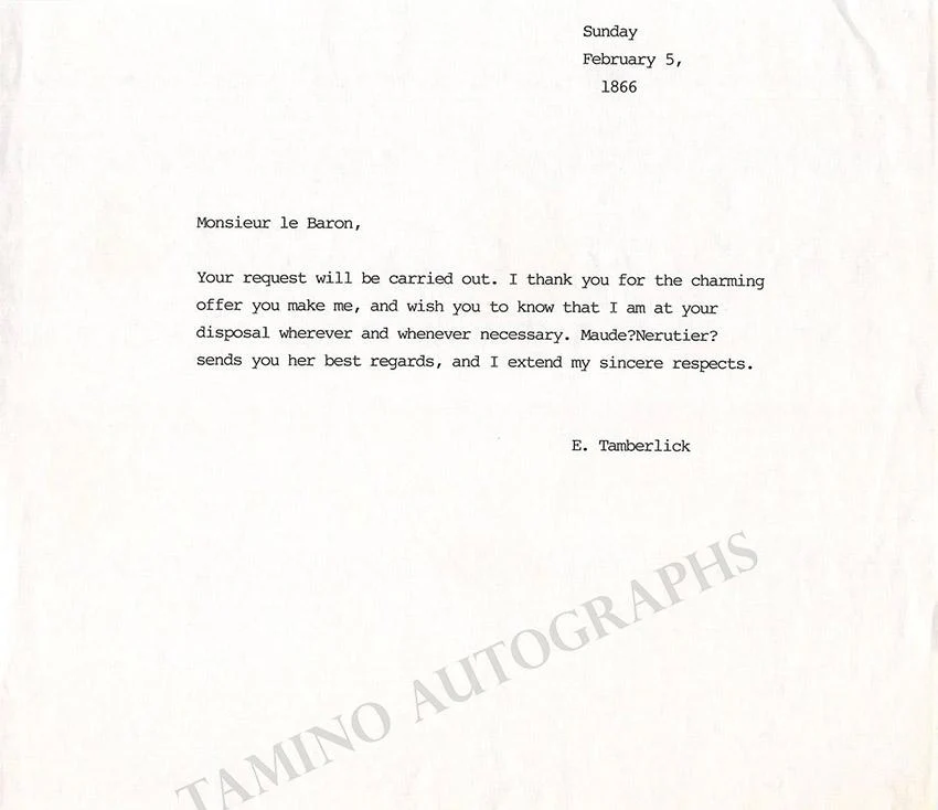 Tamberlik, Enrico - Autograph Manuscripts (Various Options) - Image 5