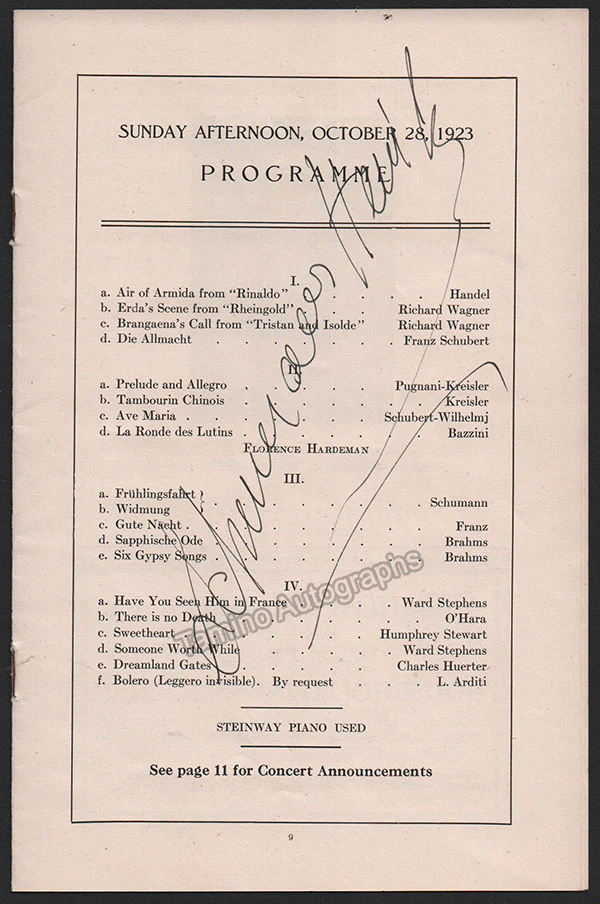 Schumann-Heink, Ernestine - Autograph Manuscripts (Various Options) - Image 3