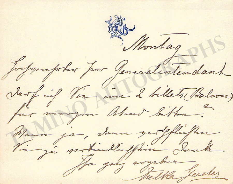 Gerster, Etelka - Autograph Manuscripts (Various Options) - Image 4