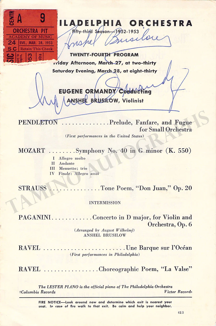 Ormandy, Eugene - Signed Concert Programs (Various Options) - Image 15