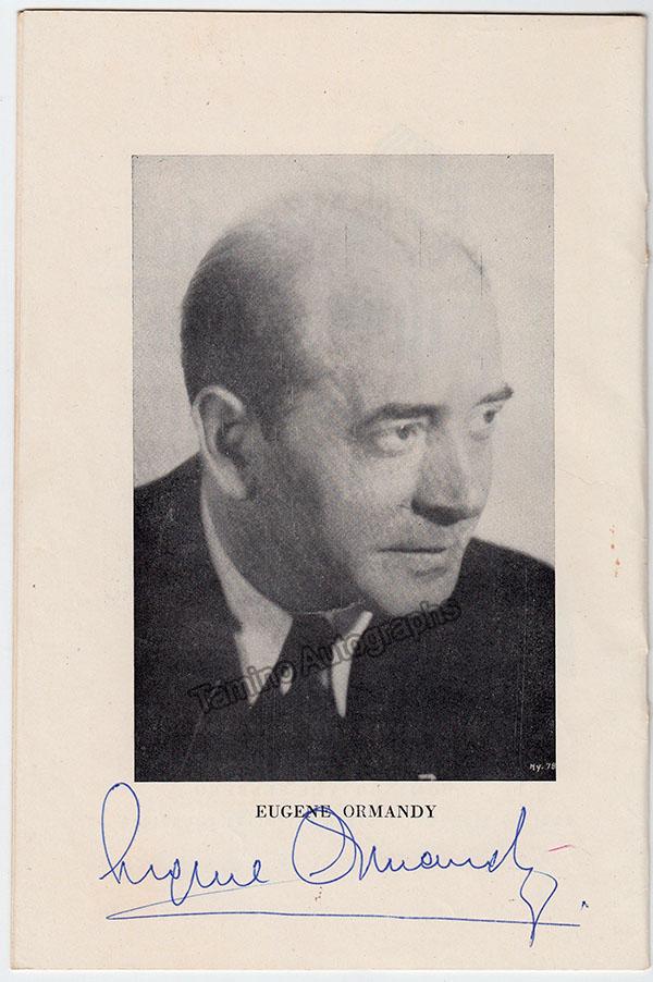 Ormandy, Eugene - Signed Concert Programs (Various Options) - Image 3
