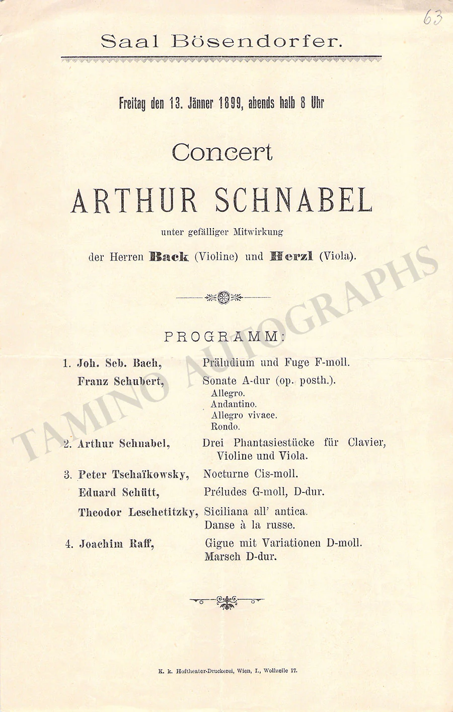 Ysaye, Eugene - Set of 8 Concert Programs Vienna 1902-1911 - Image 9