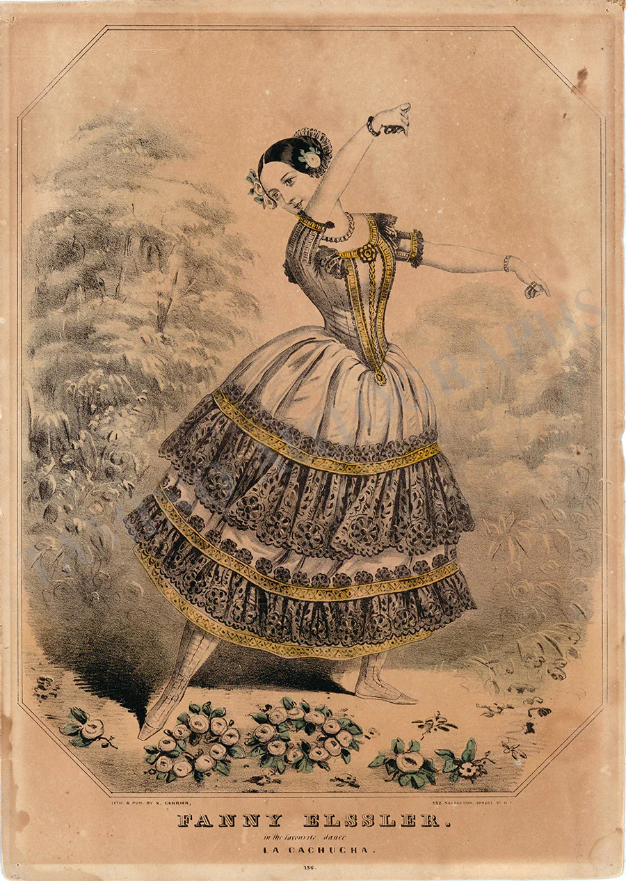 Elssler, Fanny - Vintage Lithograph "La Cachucha"
