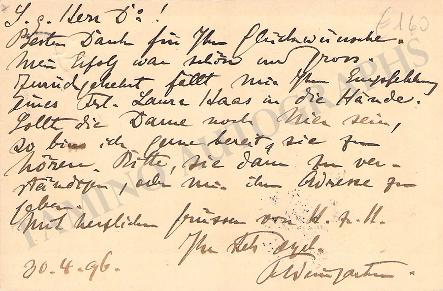 Weingartner, Felix (Various Autographs) - Image 5