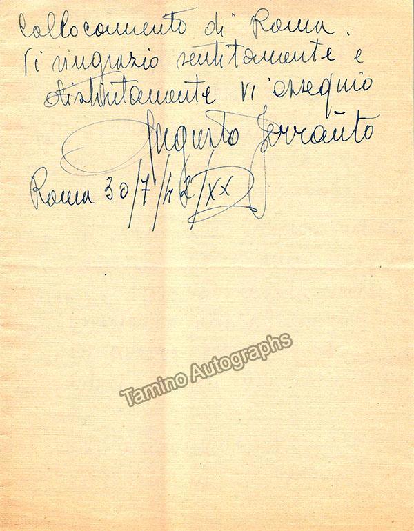 Ferrauto, Augusto - Autograph Letter Signed - Image 2
