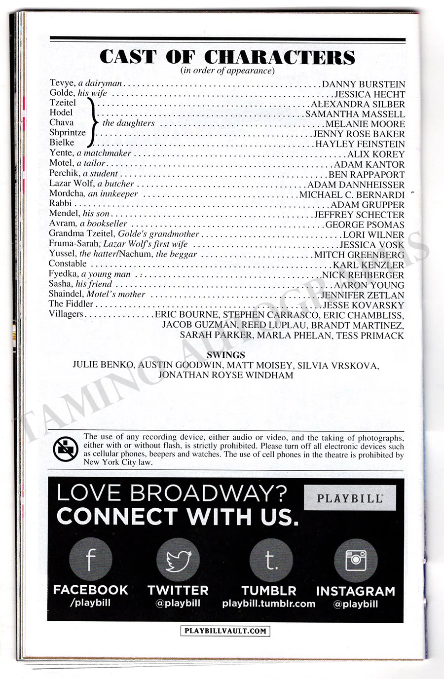 Fiddler on the Roof - Signed Broadway Musical Playbill - Image 2