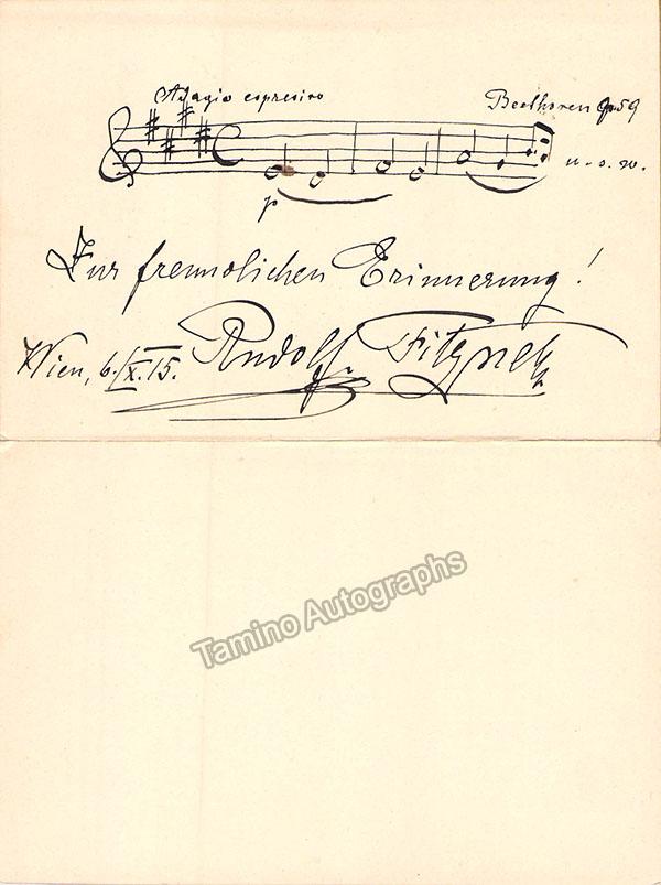 Fitzner, Rudolf - Autograph Music Quote 1915