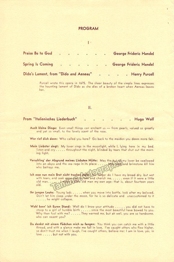 Forrester, Maureen - Signed Concert Program 1967 - Image 2
