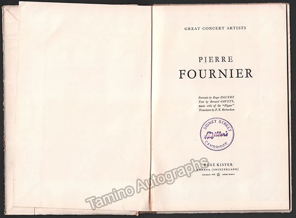 Fournier, Pierre - Signed Biography - Image 3
