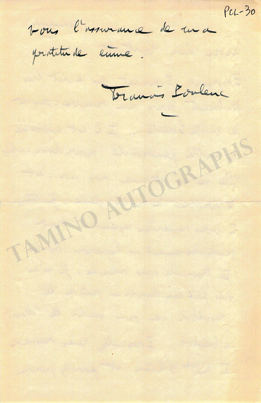 Poulenc, Francis - Autograph Letter Signed - Image 2