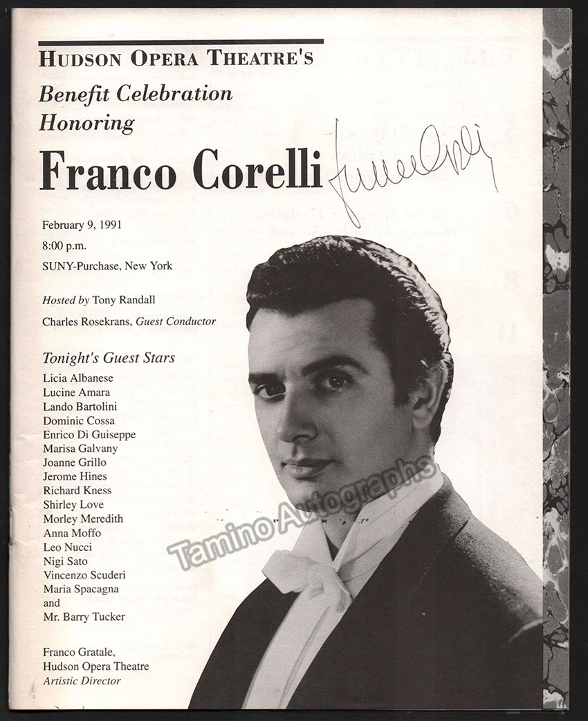 Franco Corelli Celebration Concert - Program Signed by Many 1991 - Image 2