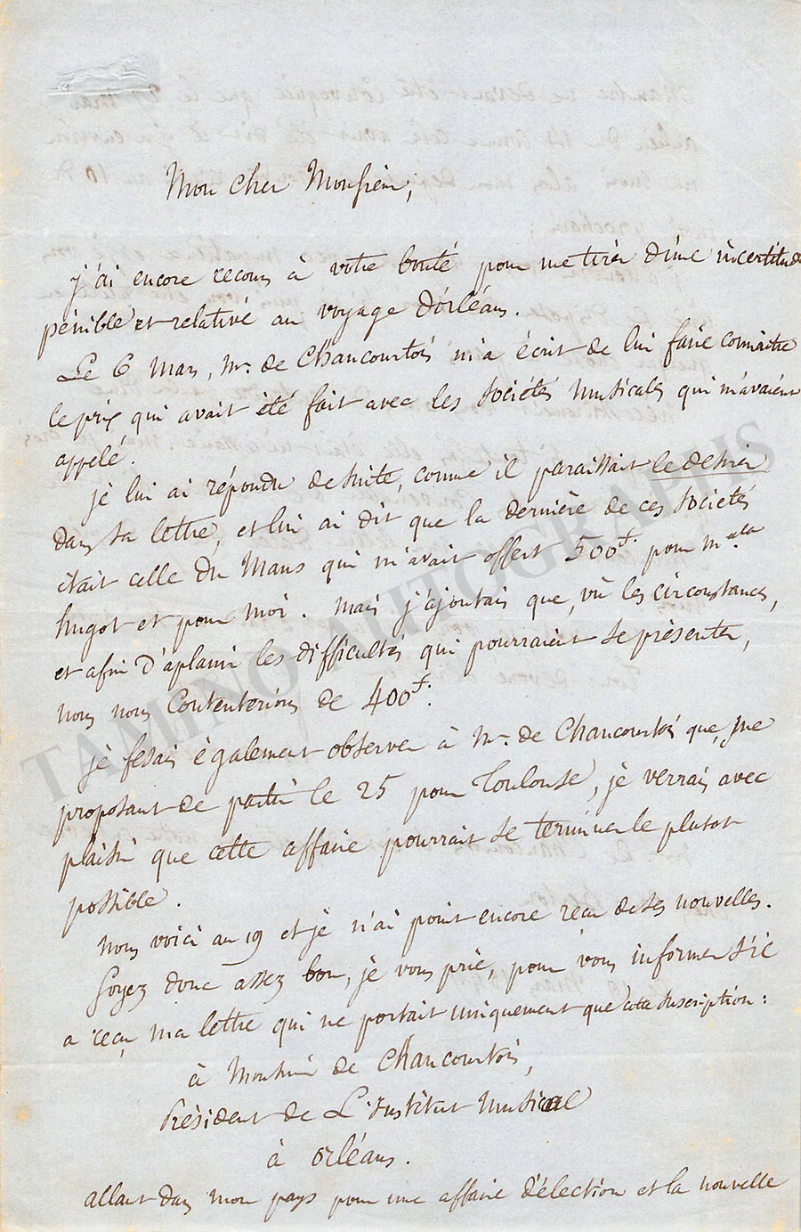 Sudre, Francois - Set of 2 Autograph Letters Signed - Image 2