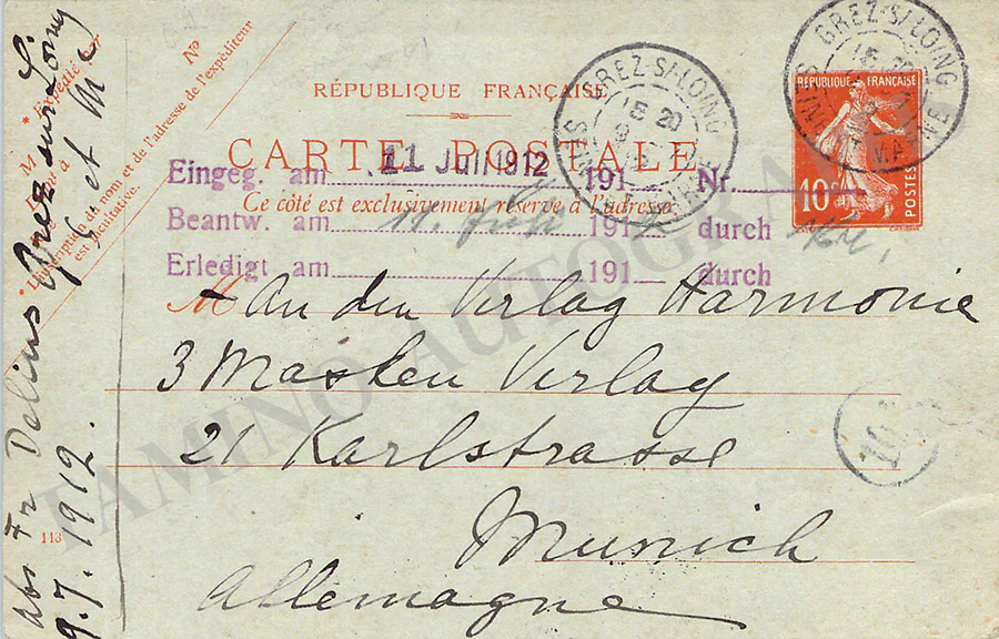 Delius, Frederick - Autograph Letter Signed 1912 - Image 2