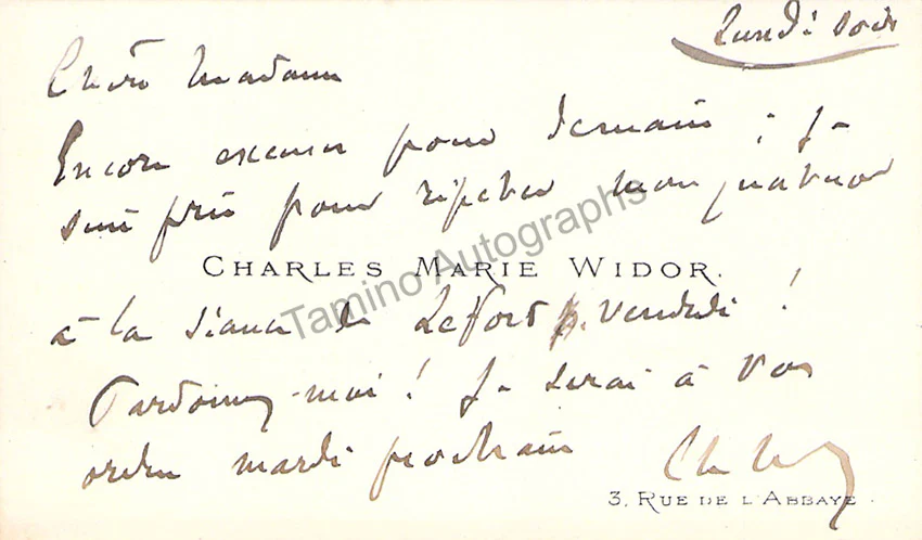French Composers - Signed Visiting Cards (Various Options) - Image 8
