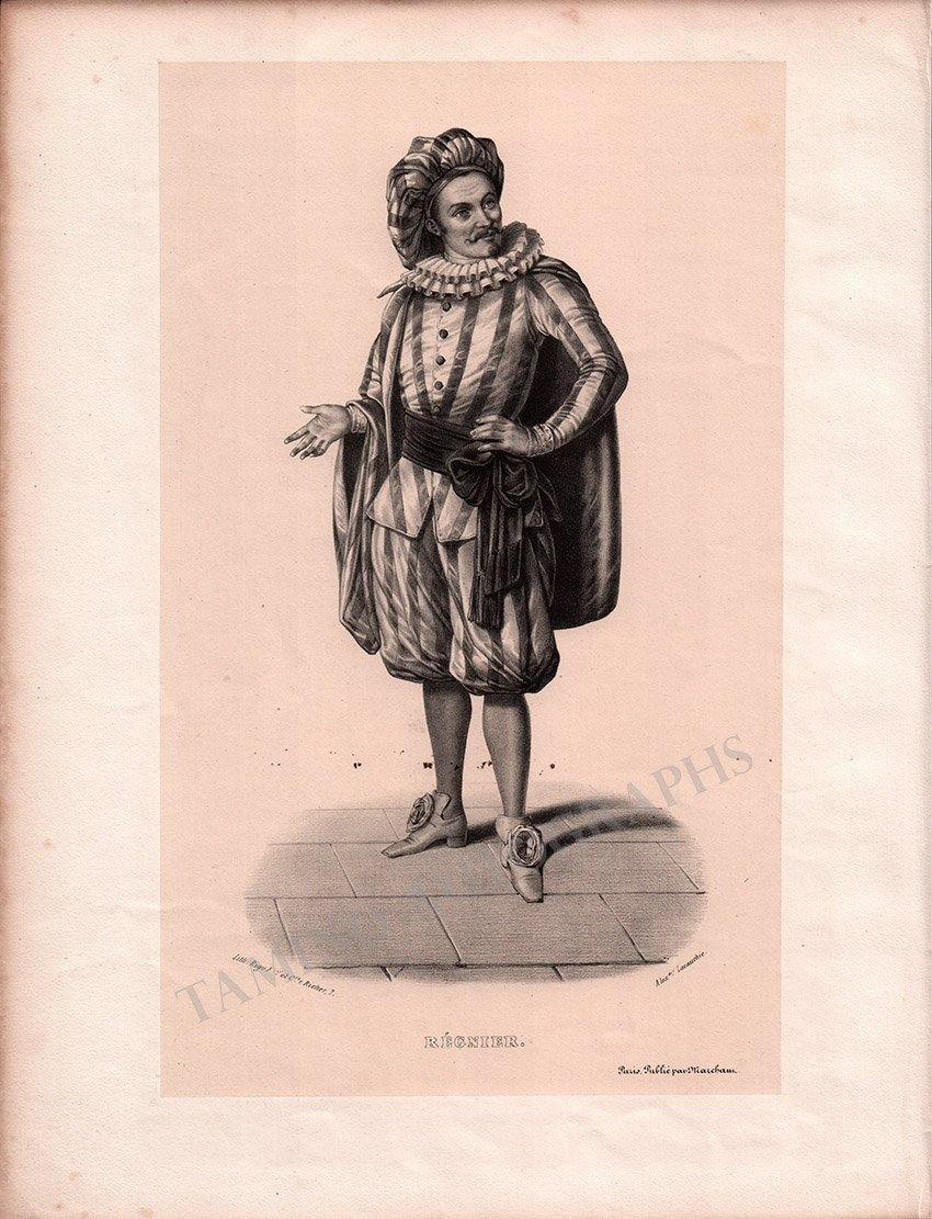 French Male Actors and Singers - Set of 44 Original Lithographs ca. 1841-1842 - Image 32