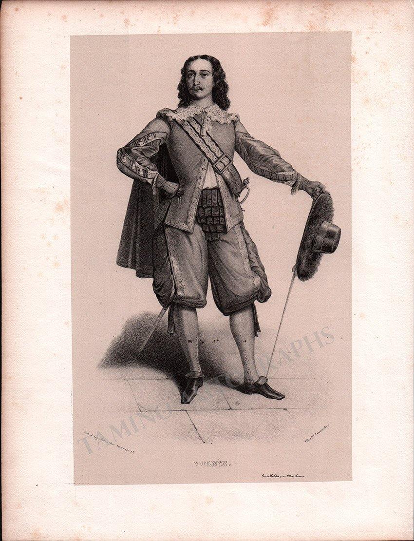 French Male Actors and Singers - Set of 44 Original Lithographs ca. 1841-1842 - Image 38