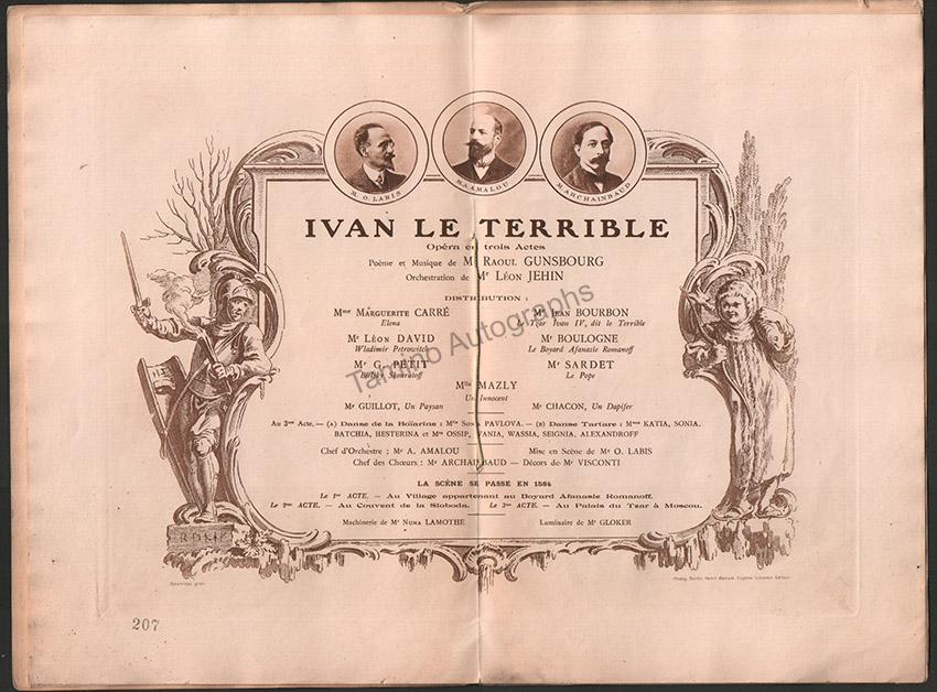 French Opera Program Lot 1905-1924 - Image 2