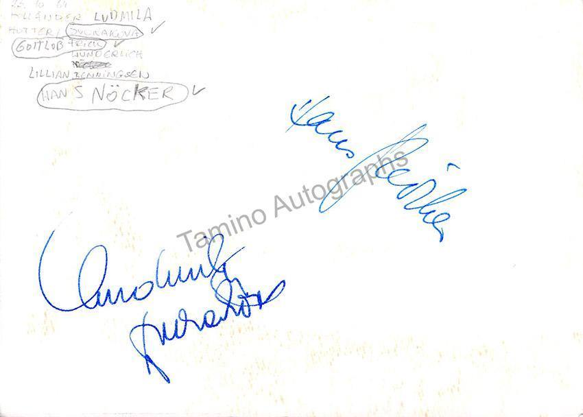 Frick, Gottlob - Dvorakova, Ludmila - Nocker, Hanns - Triple Signed Photograph - Image 2