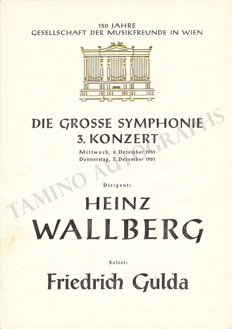 Gulda, Friedrich - Set of 8 Concert Programs Vienna 1946-1961 - Image 11