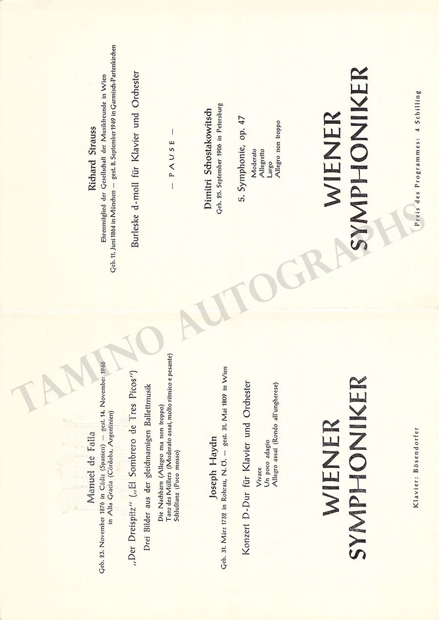 Gulda, Friedrich - Set of 8 Concert Programs Vienna 1946-1961 - Image 12