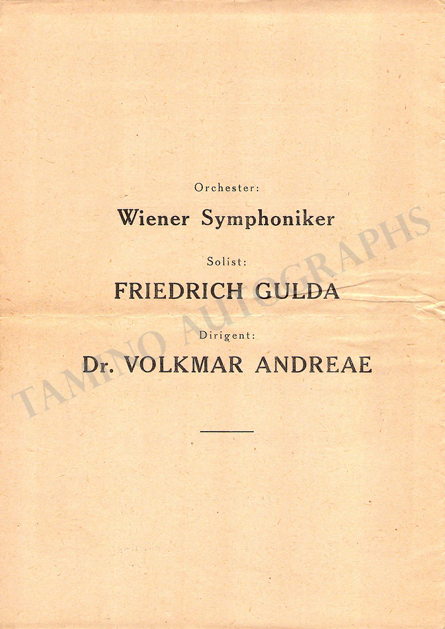Gulda, Friedrich - Set of 8 Concert Programs Vienna 1946-1961 - Image 7