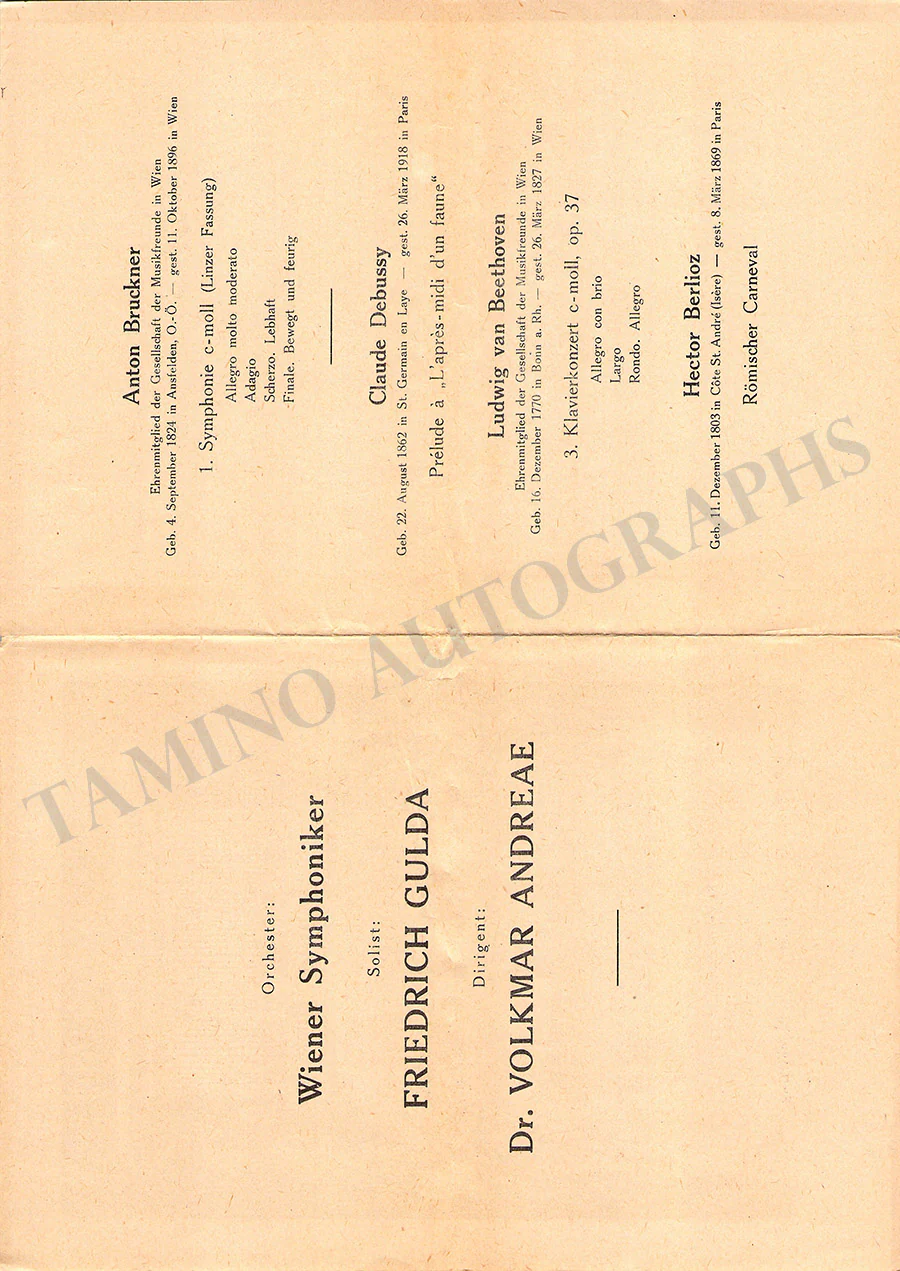 Gulda, Friedrich - Set of 8 Concert Programs Vienna 1946-1961 - Image 9