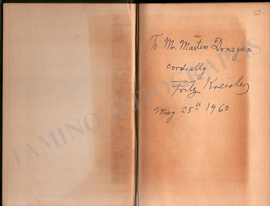 Kreisler, Fritz - Signed Book "Fritz Kreisler" 1950 Edition - Image 2