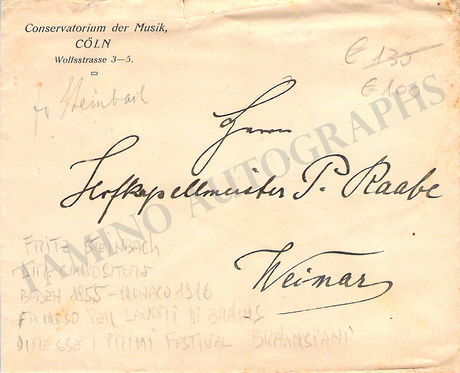 Steinbach, Fritz - Autograph Letter Signed 1909 - Image 2