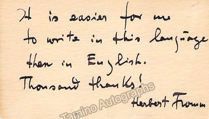Fromm, Herbert - Autograph Music Quote - Image 2