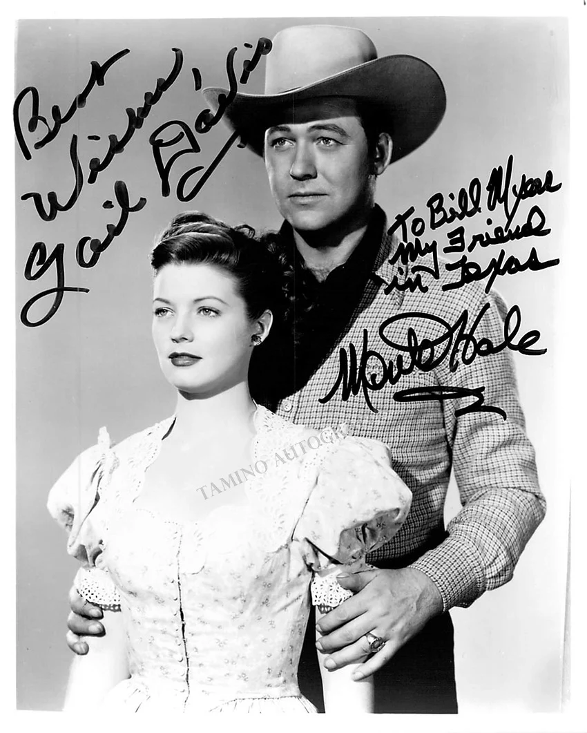 Davis, Gail - Hale, Monte - Double Signed Photograph in "Law of the Golden West"