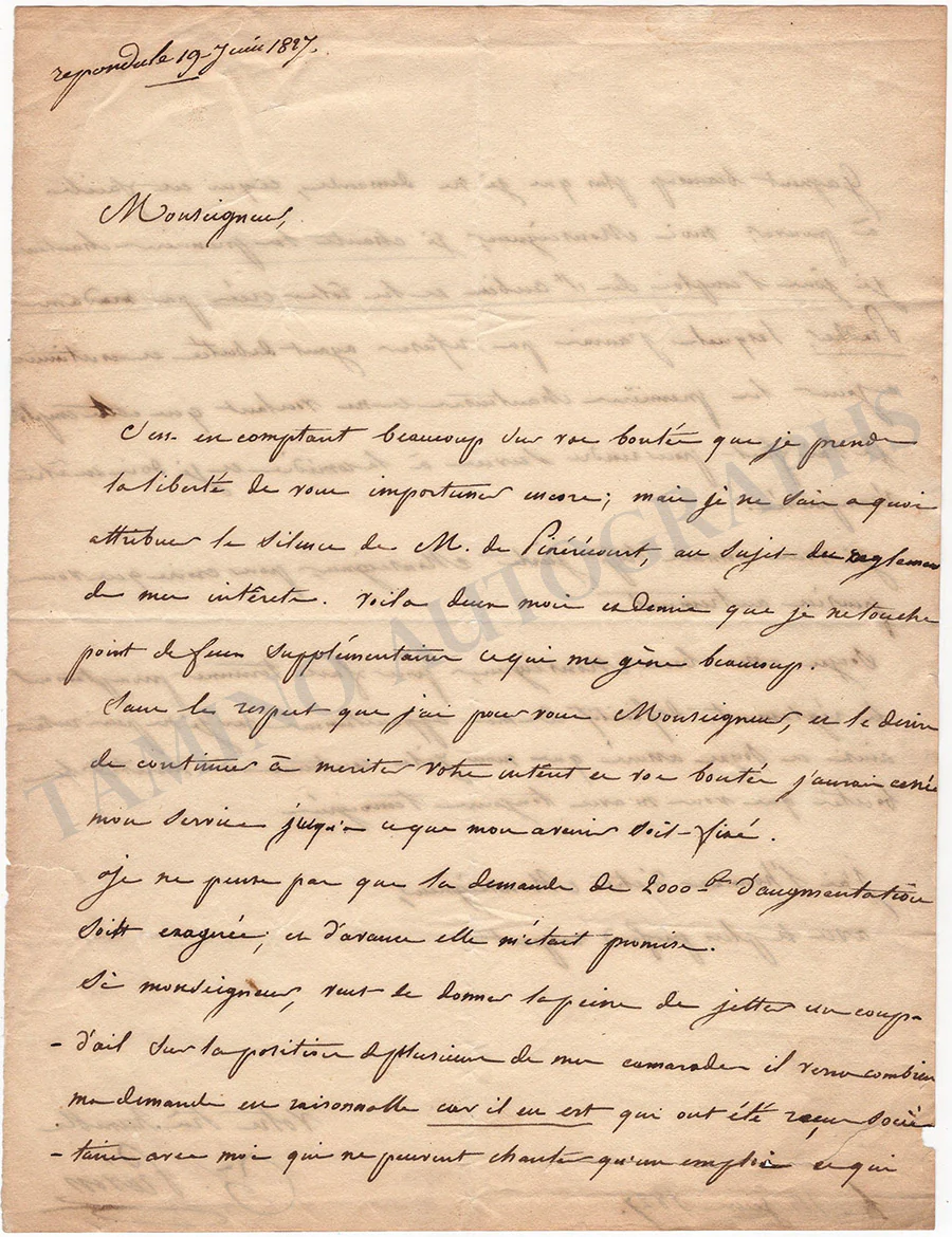 Prevost, Genevieve-Aimee-Zoe - Autograph Letter Signed 1827