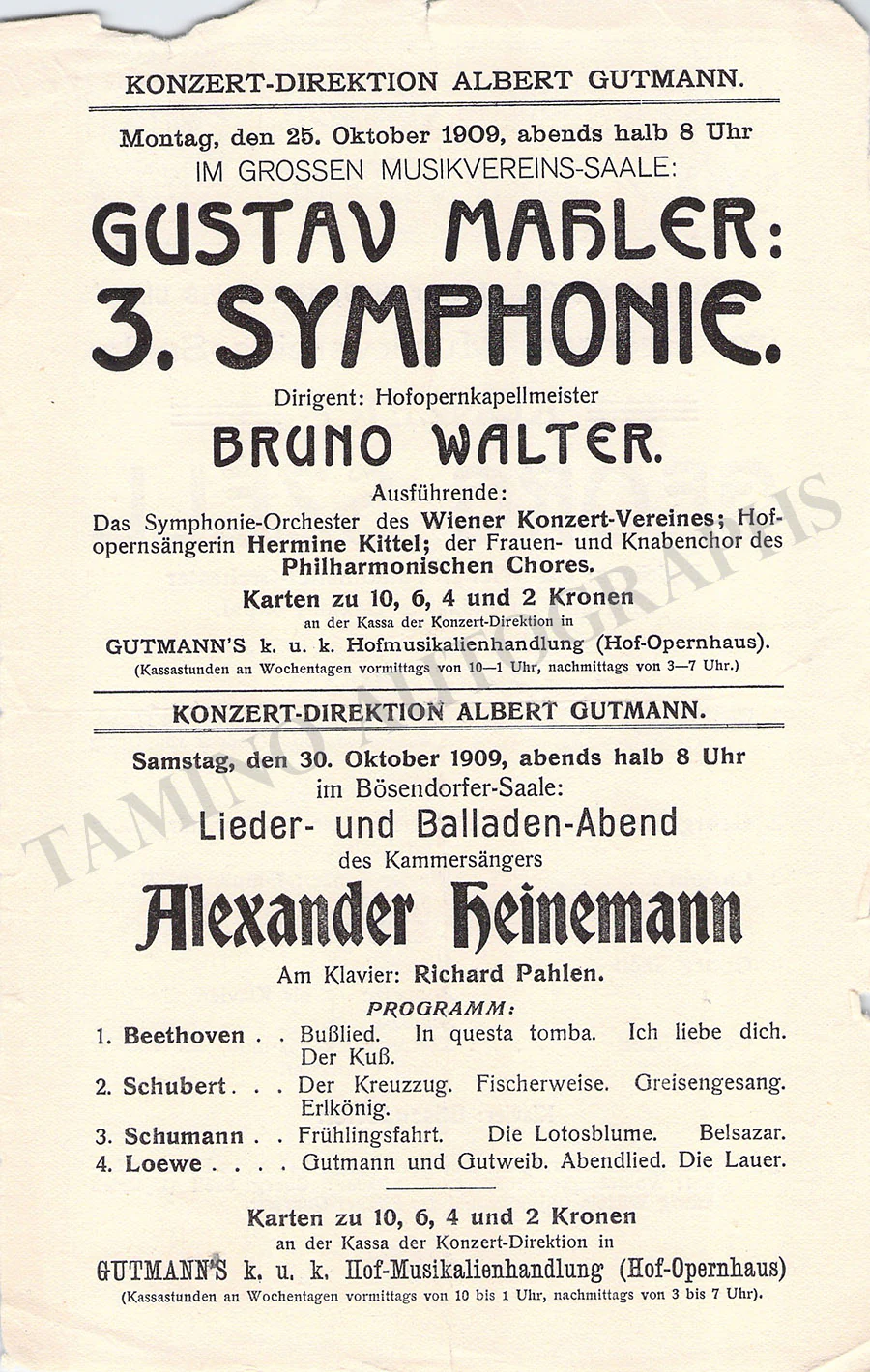 Szell, Georg - Concert Program Vienna 1904 - Image 2