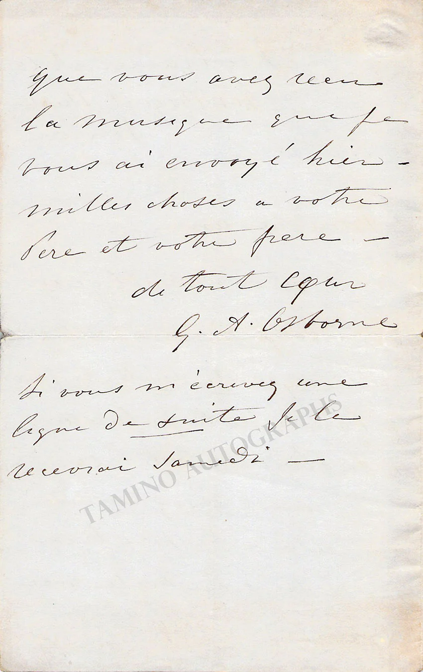 Osborne, George Alexander - Set of 5 Autograph Letters Signed - Image 7
