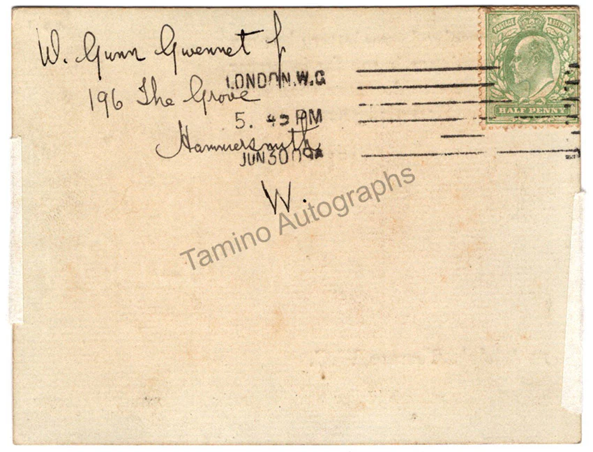 Shaw, George Bernard - Autograph Note Signed 1909 - Image 2