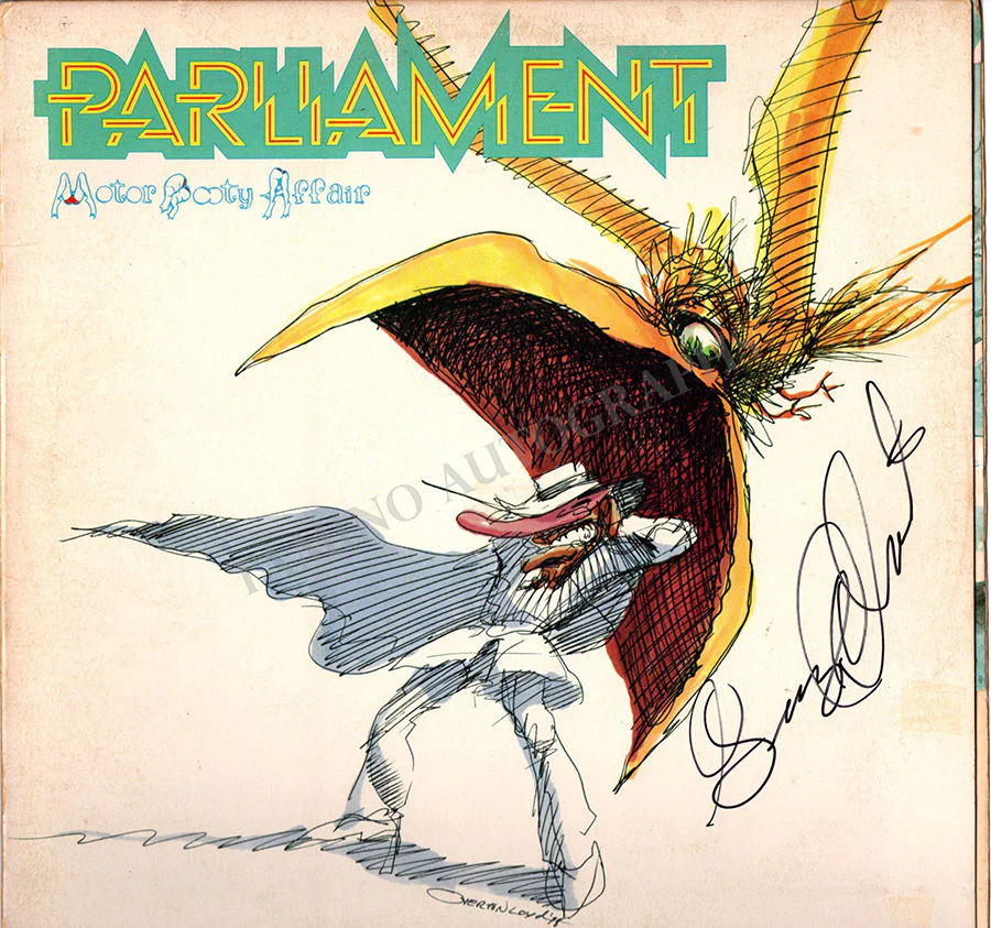 Clinton, George - Signed LP Sleeve "Motor Booty Affair"