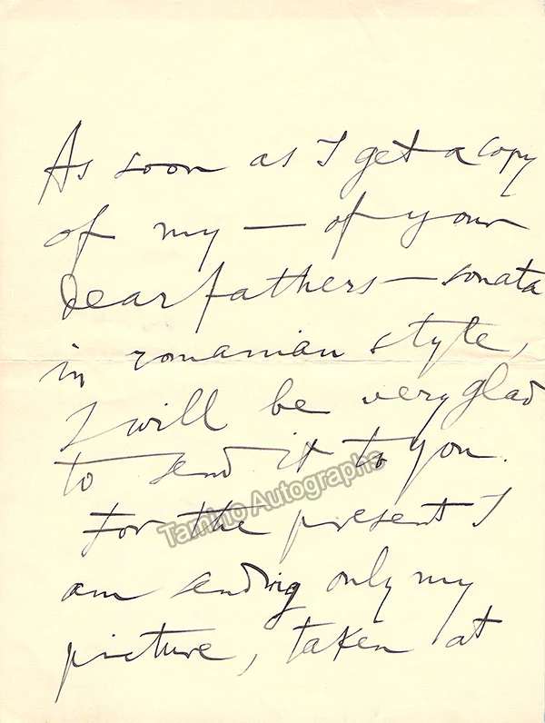 Enesco, Georges - Autograph Letter Signed 1939 - Image 2