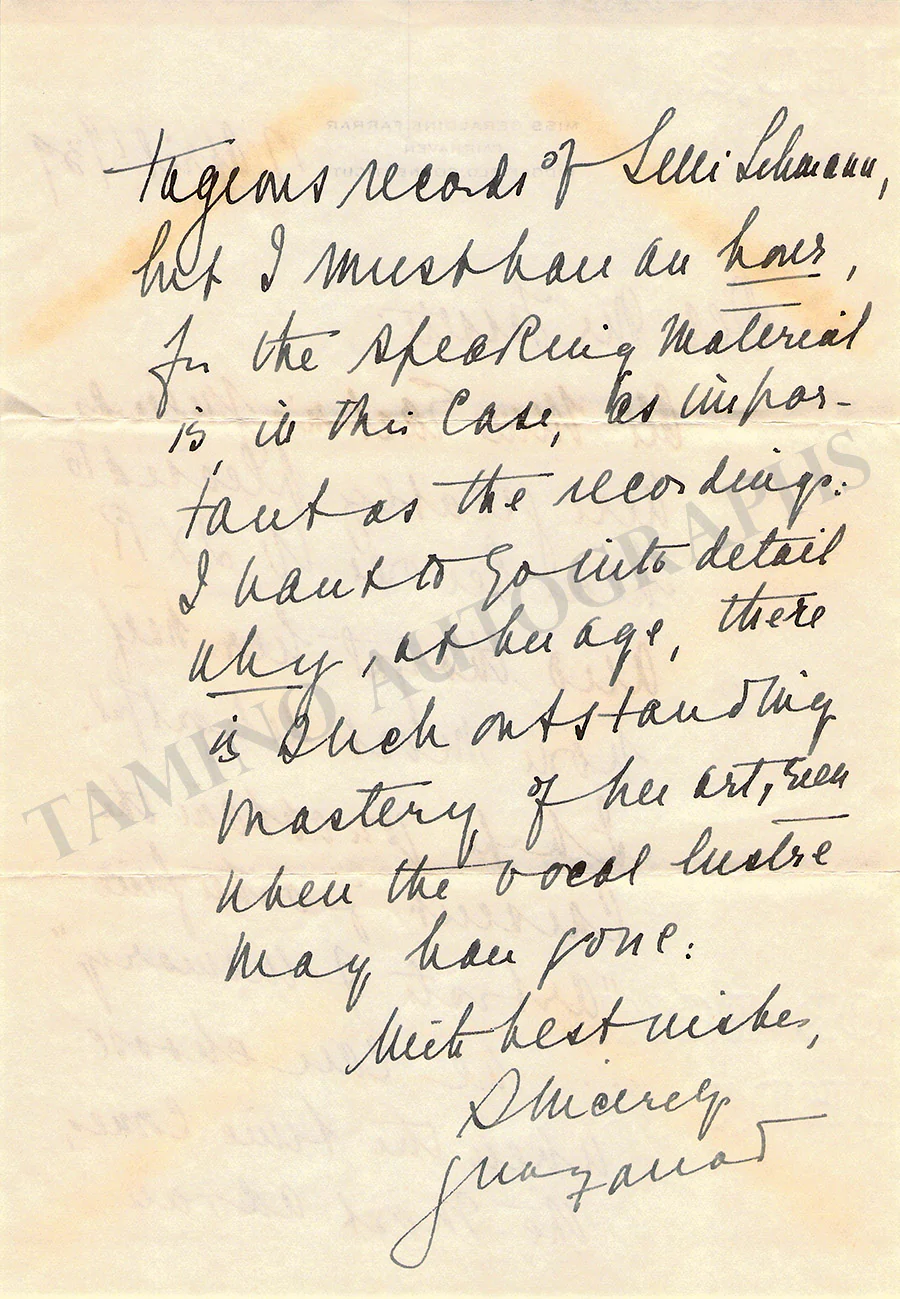 Farrar, Geraldine - Letter Archive 1938-1939 - Image 45