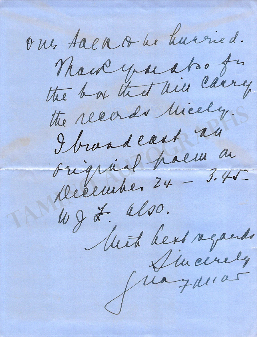 Farrar, Geraldine - Letter Archive 1938-1939 - Image 82
