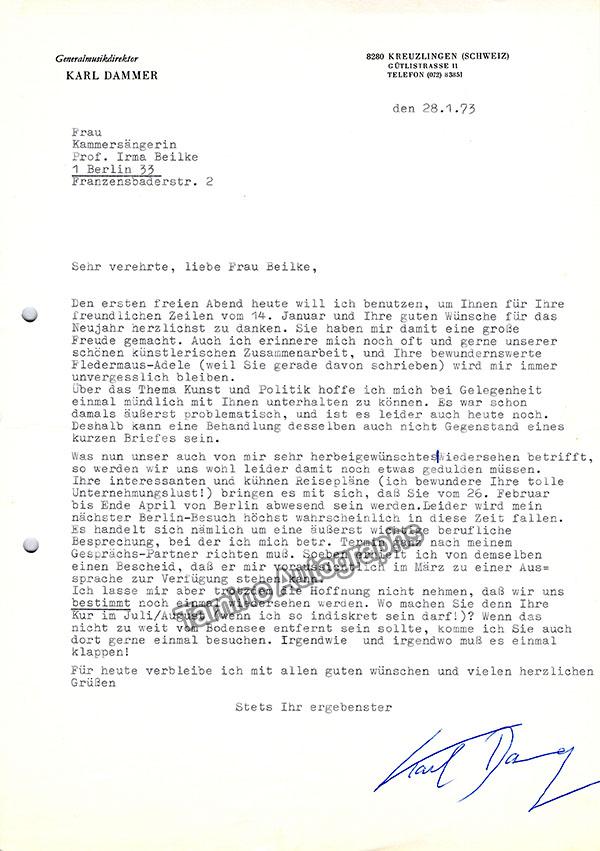German Composers & Others - Set of Letters to Soprano Irma Beilke - Image 7