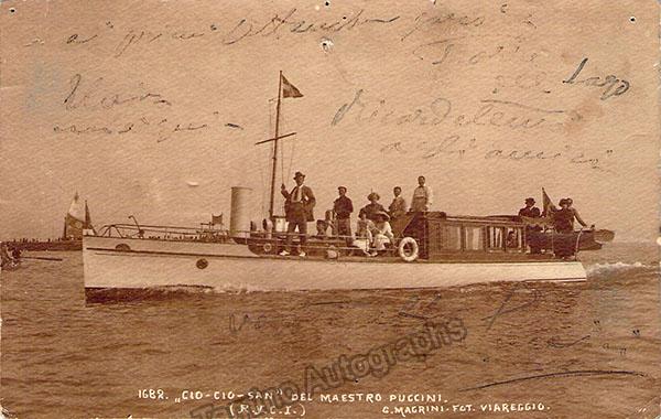 Puccini, Giacomo - Autograph Letter Signed on Postcard to Ernesto de Ure